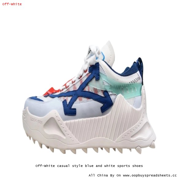 Off-White casual style blue and white sports shoes