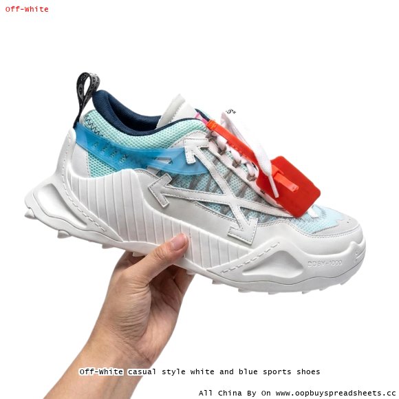 Off-White casual style white and blue sports shoes