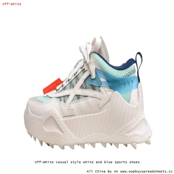 Off-White casual style white and blue sports shoes