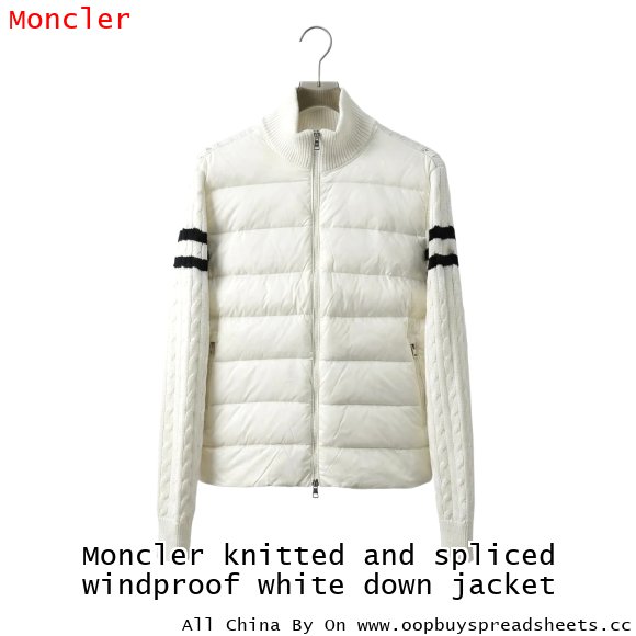 Moncler knitted and spliced windproof white down jacket