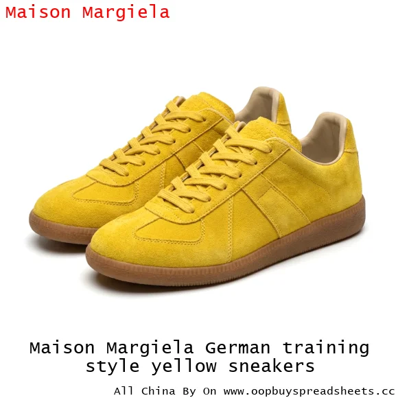 Maison Margiela German training style yellow sneakers