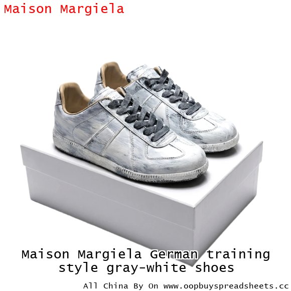 Maison Margiela German training style gray-white shoes