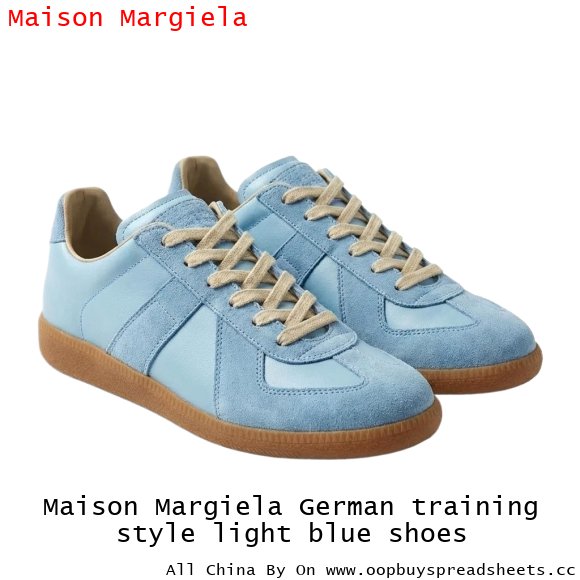 Maison Margiela German training style light blue shoes