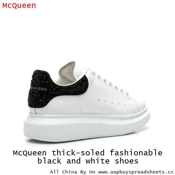 McQueen thick-soled fashionable black and white shoes