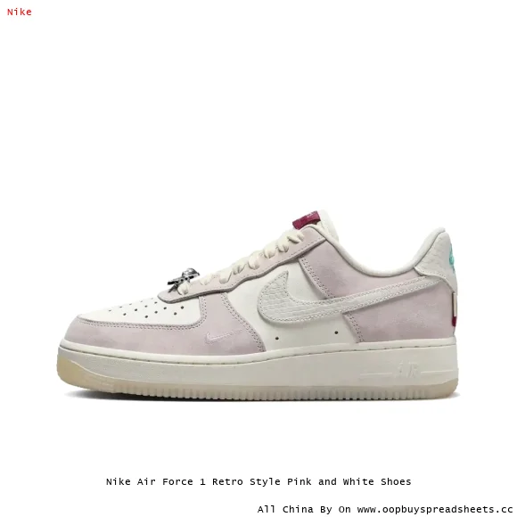 Nike Air Force 1 Retro Style Pink and White Shoes