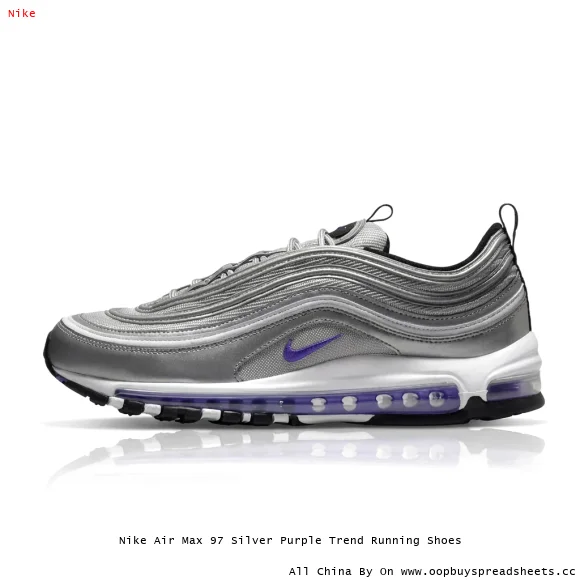 Nike Air Max 97 Silver Purple Trend Running Shoes