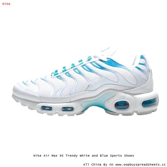 Nike Air Max 95 Trendy White and Blue Sports Shoes