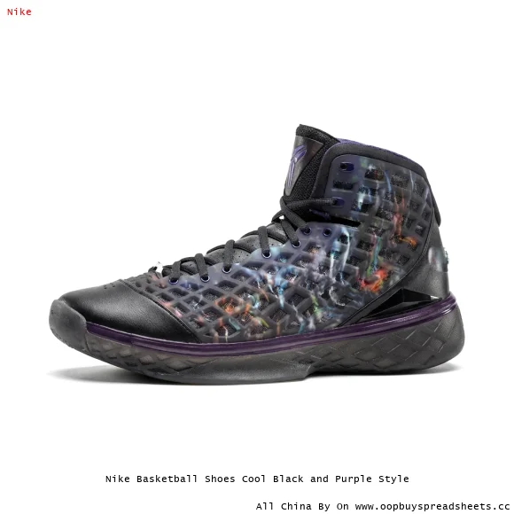 Nike Basketball Shoes Cool Black and Purple Style