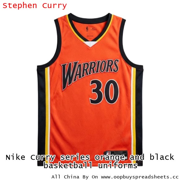 Nike Curry series orange and black basketball uniforms