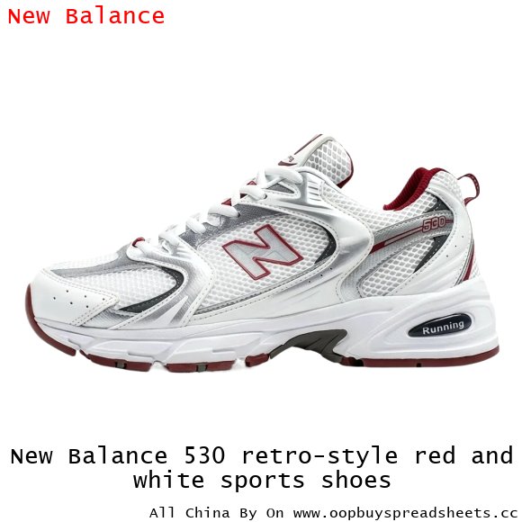 New Balance 530 retro-style red and white sports shoes
