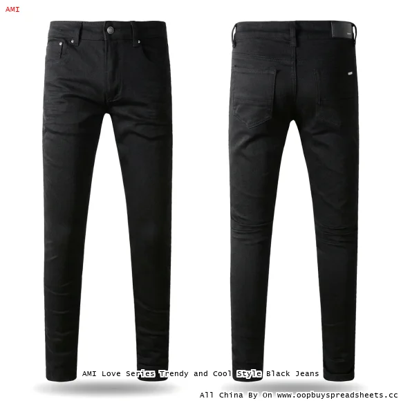 AMI Love Series Trendy and Cool Style Black Jeans