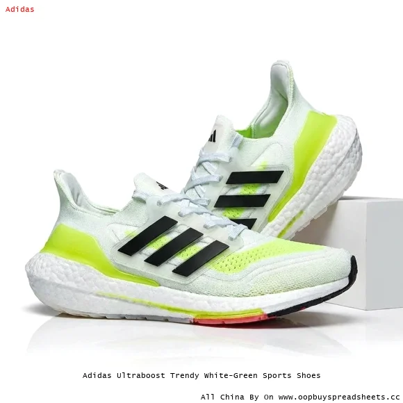 Adidas Ultraboost Trendy White-Green Sports Shoes