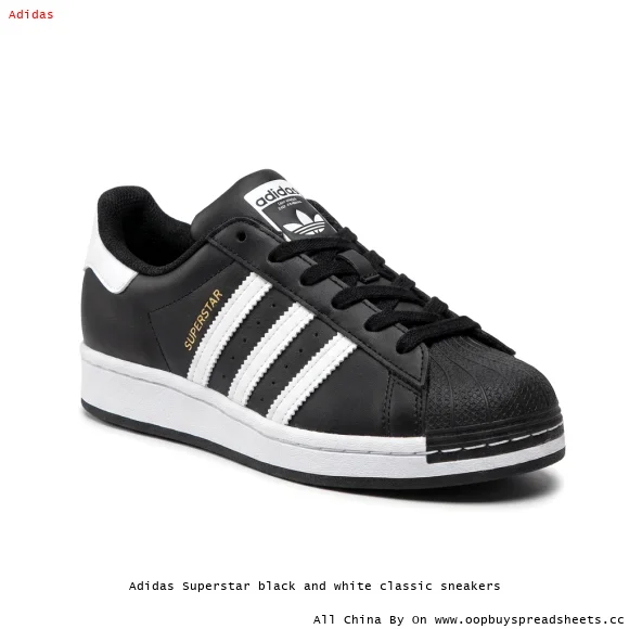 Adidas Superstar black and white classic sneakers