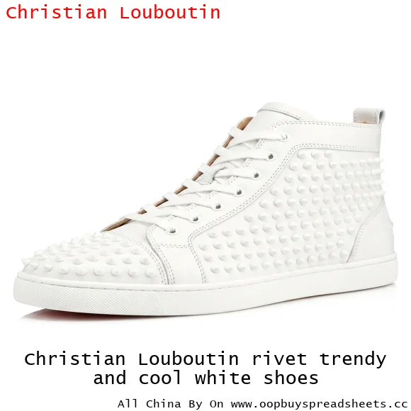 Christian Louboutin rivet trendy and cool white shoes