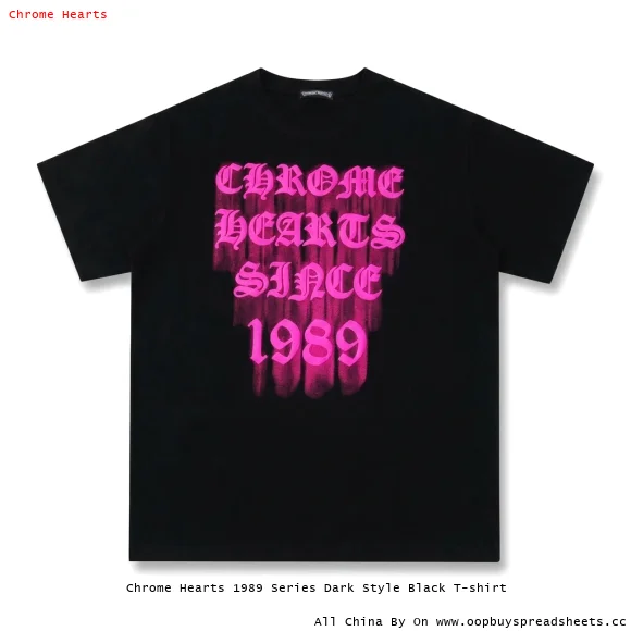 Chrome Hearts 1989 Series Dark Style Black T-shirt