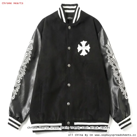 Chrome Hearts Cross Grain Trendy Cool Black Jacket