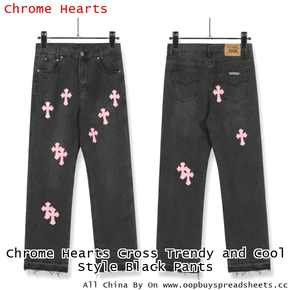 Chrome Hearts Cross Trendy and Cool Style Black Pants