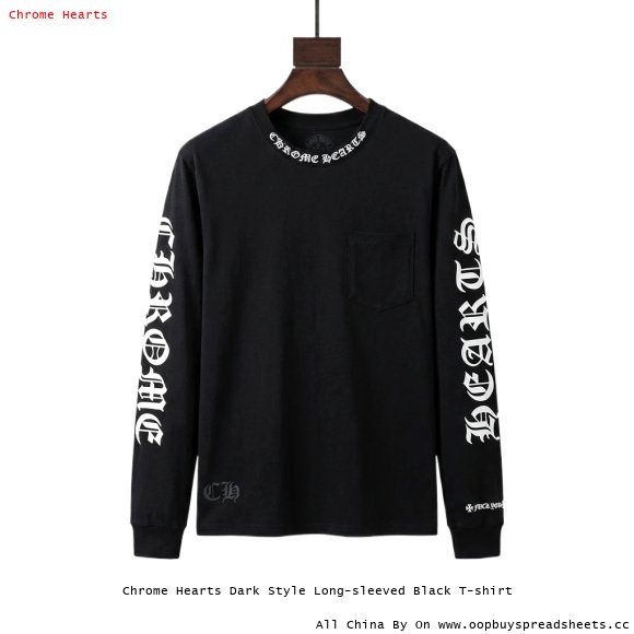 Chrome Hearts Dark Style Long-sleeved Black T-shirt