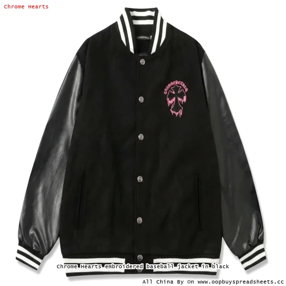 Chrome Hearts embroidered baseball jacket in black