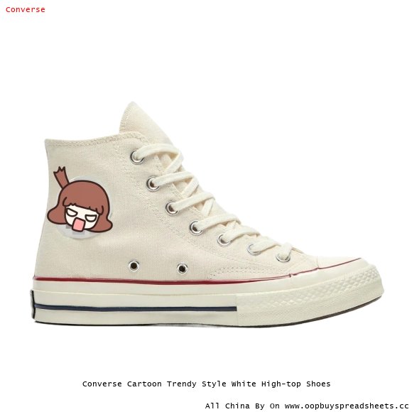 Converse Cartoon Trendy Style White High-top Shoes