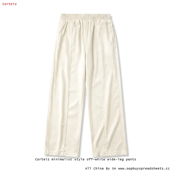 Corteiz minimalist style off-white wide-leg pants