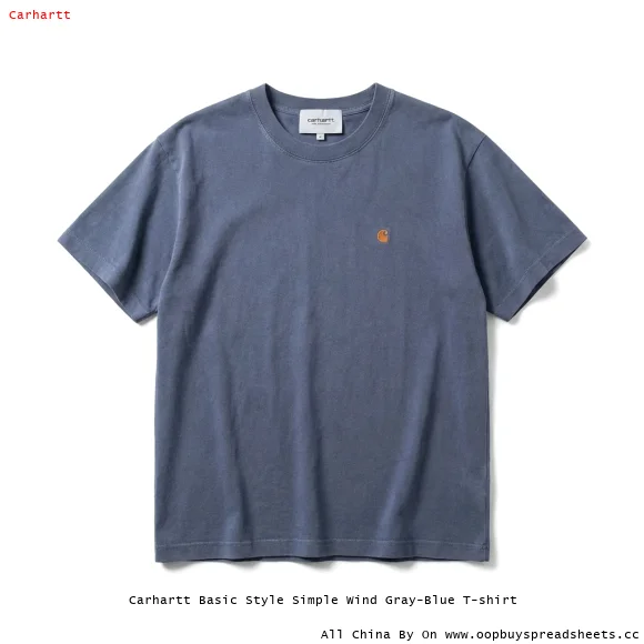 Carhartt Basic Style Simple Wind Gray-Blue T-shirt