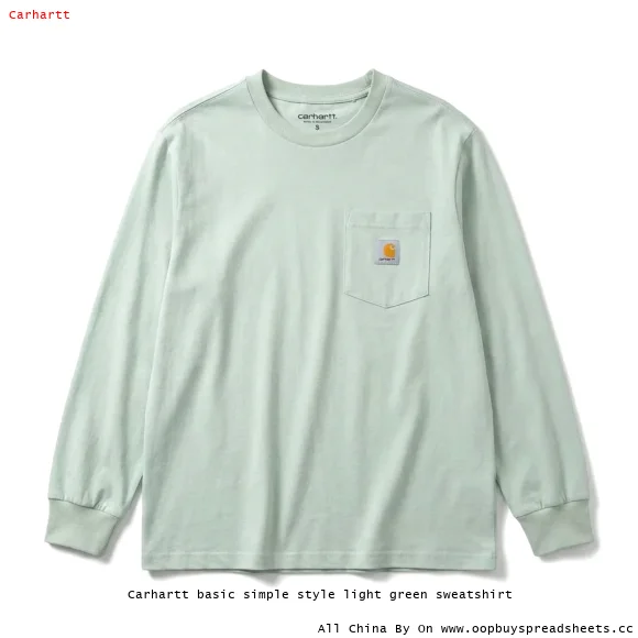 Carhartt basic simple style light green sweatshirt
