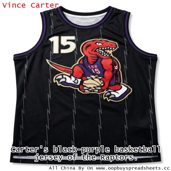 Carter's black-purple basketball jersey of the Raptors.