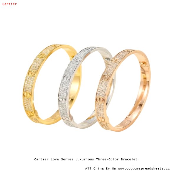 Cartier Love Series Luxurious Three-Color Bracelet