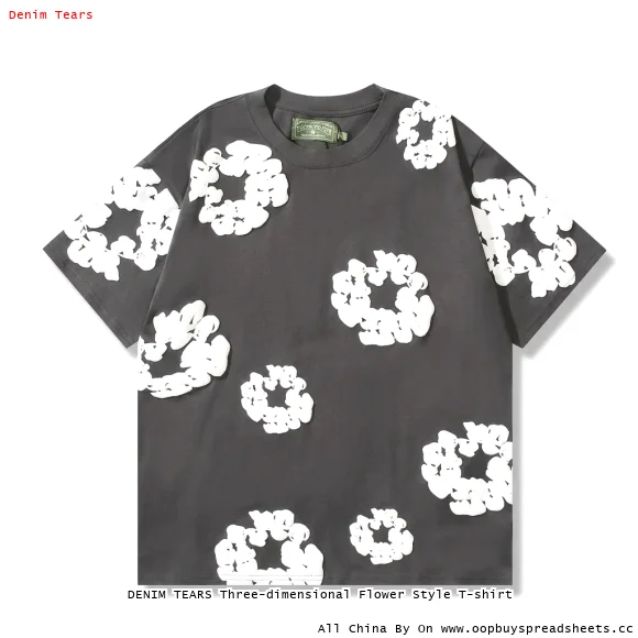 DENIM TEARS Three-dimensional Flower Style T-shirt