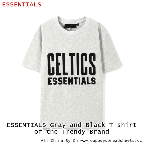 ESSENTIALS Gray and Black T-shirt of the Trendy Brand