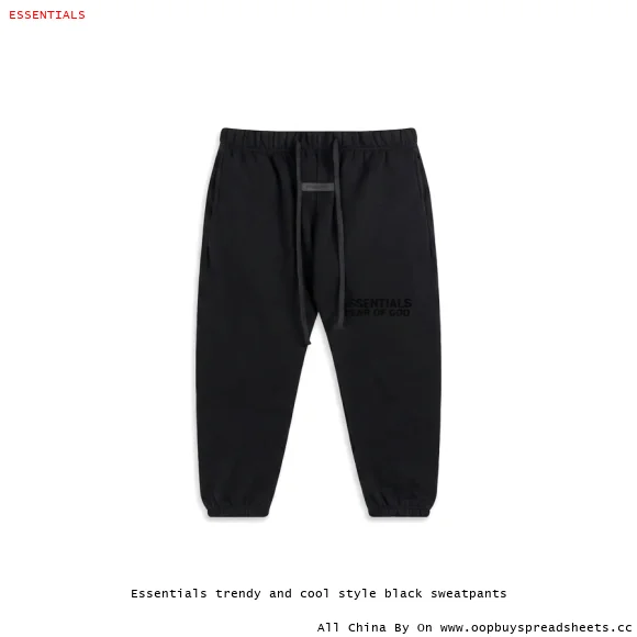 Essentials trendy and cool style black sweatpants