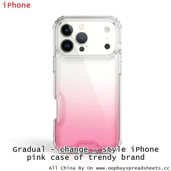 Gradual - change - style iPhone pink case of trendy brand