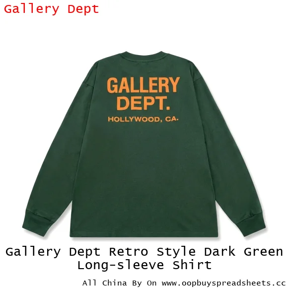 Gallery Dept Retro Style Dark Green Long-sleeve Shirt