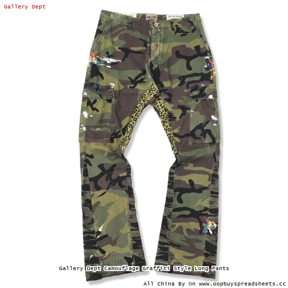 Gallery Dept Camouflage Graffiti Style Long Pants