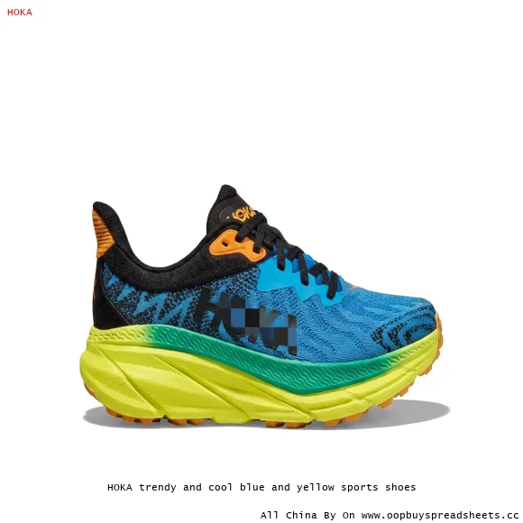 HOKA trendy and cool blue and yellow sports shoes