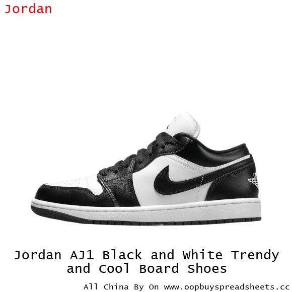 Jordan AJ1 Black and White Trendy and Cool Board Shoes