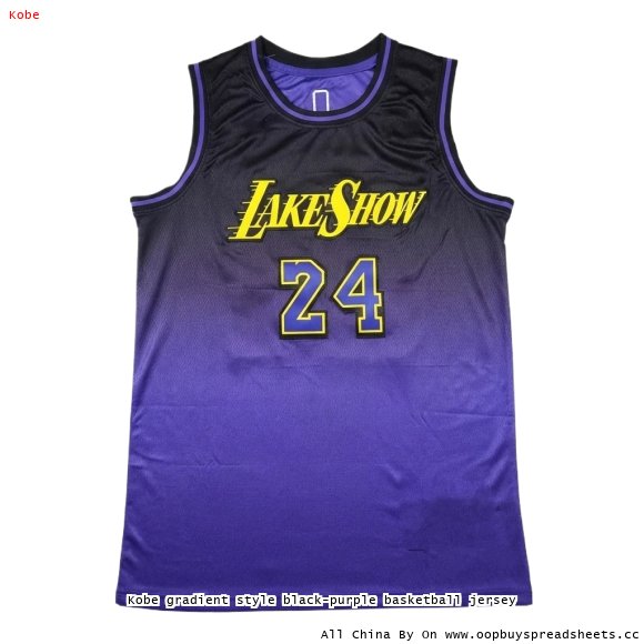 Kobe gradient style black-purple basketball jersey