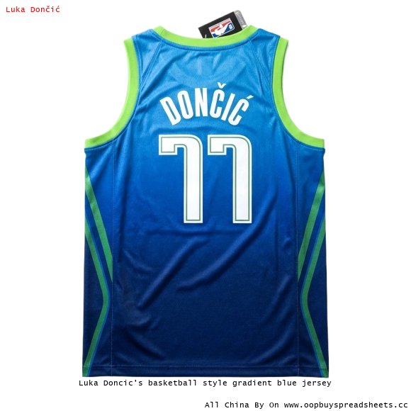 Luka Doncic's basketball style gradient blue jersey