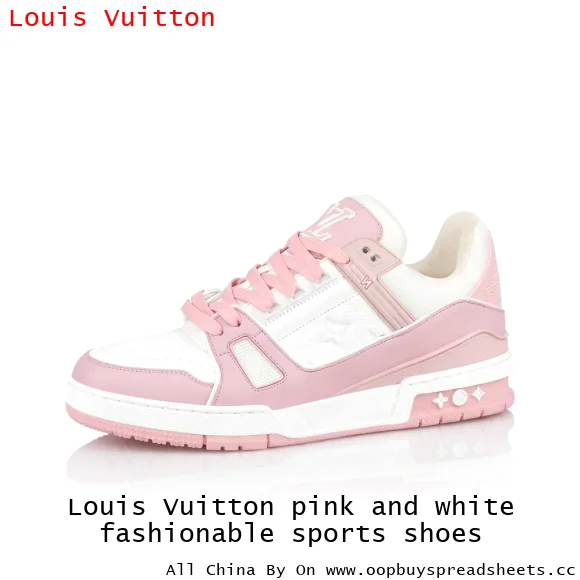Louis Vuitton pink and white fashionable sports shoes