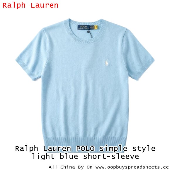 Ralph Lauren POLO simple style light blue short-sleeve
