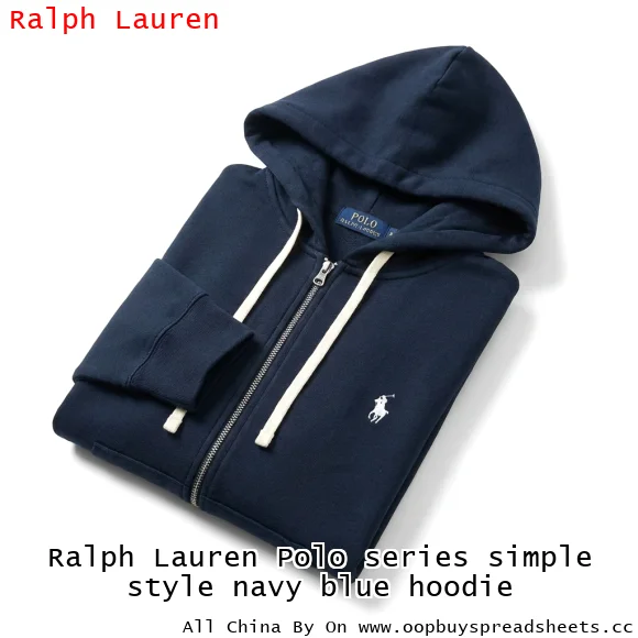 Ralph Lauren Polo series simple style navy blue hoodie