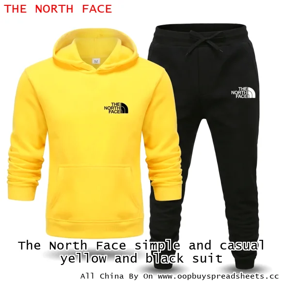 The North Face simple and casual yellow and black suit