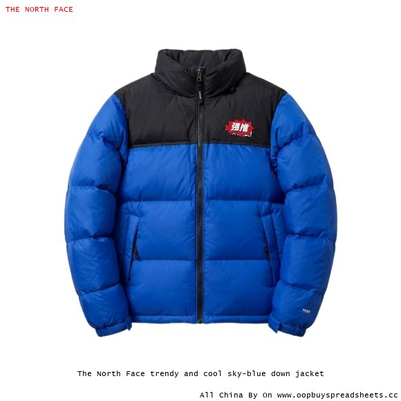The North Face trendy and cool sky-blue down jacket