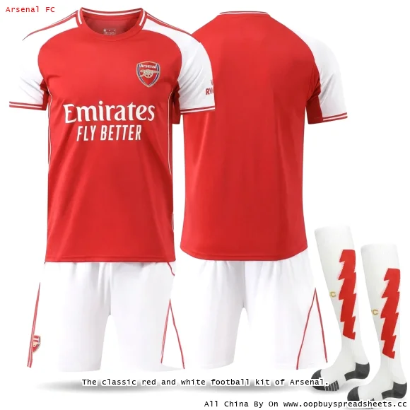 The classic red and white football kit of Arsenal.
