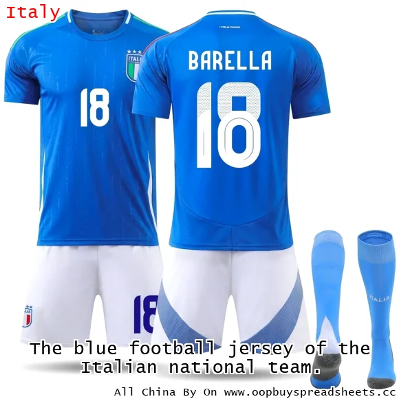 The blue football jersey of the Italian national team.