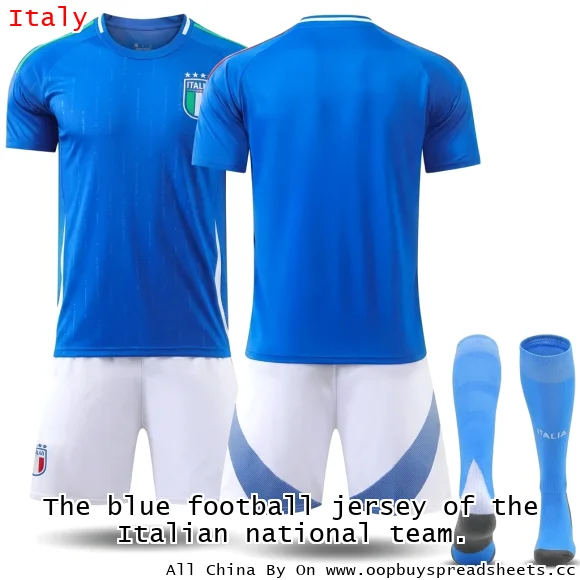 The blue football jersey of the Italian national team.