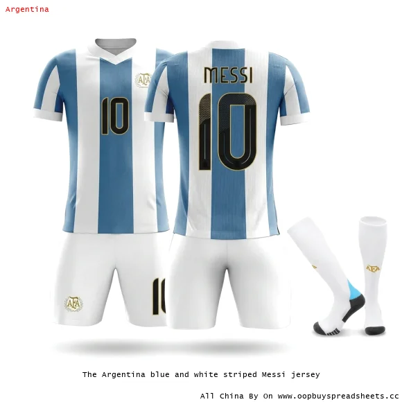 The Argentina blue and white striped Messi jersey