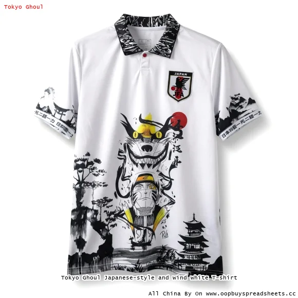 Tokyo Ghoul Japanese-style and wind white T-shirt