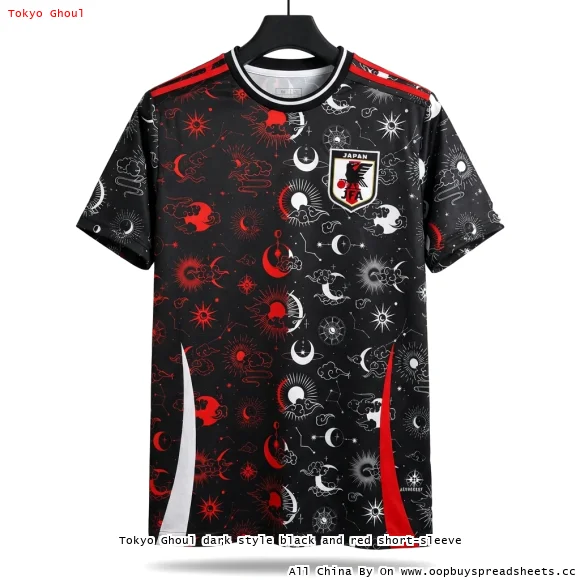 Tokyo Ghoul dark style black and red short-sleeve